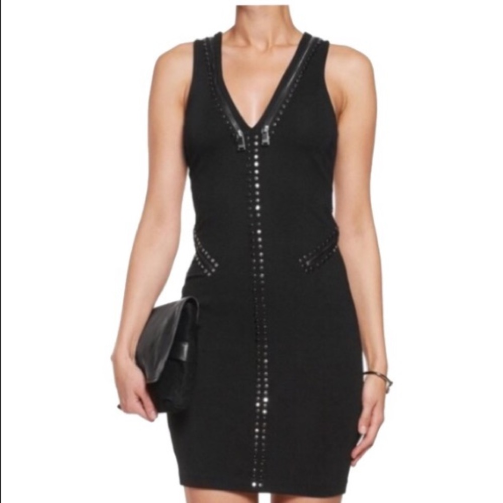 Haute Hippie Black Studded Dress XS